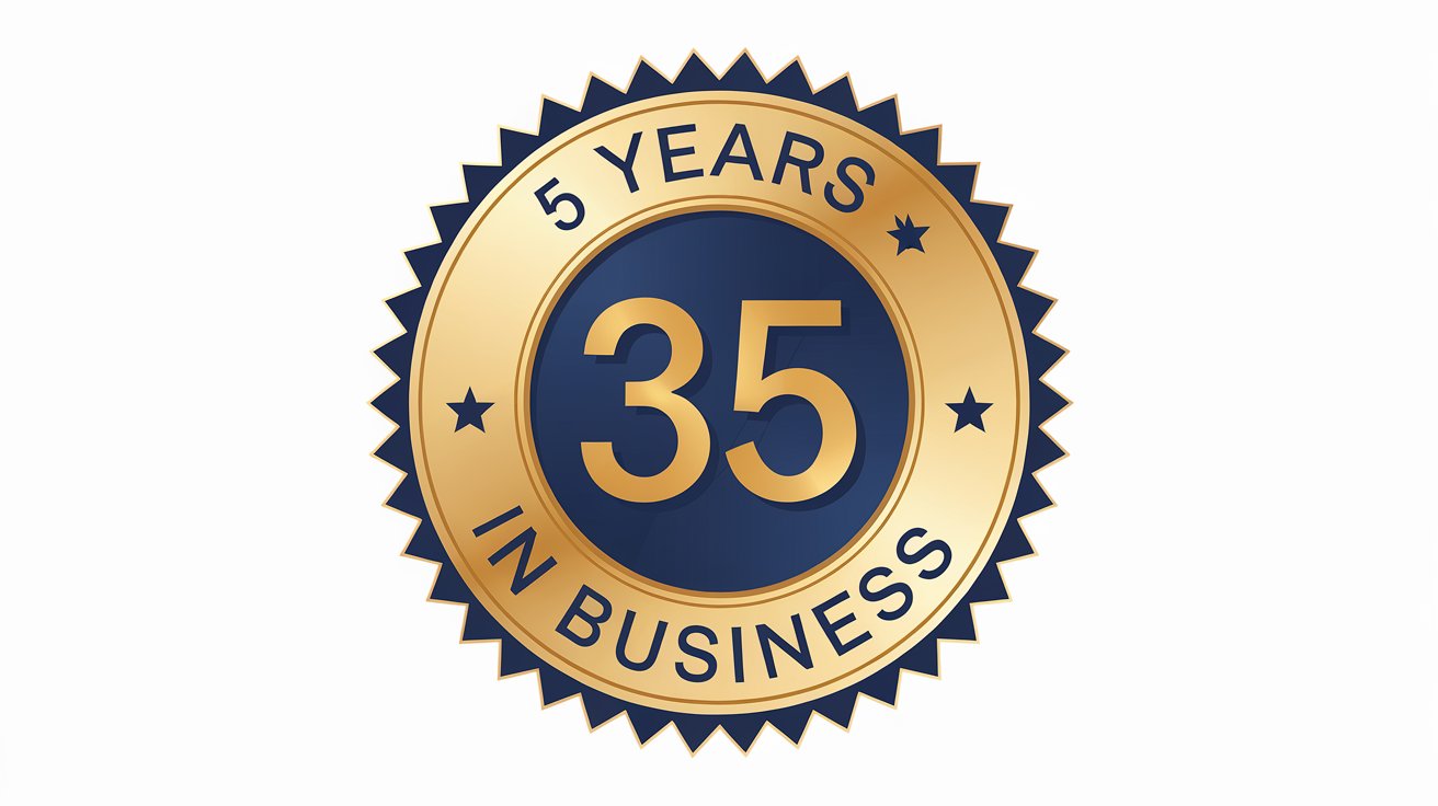 35 Years in Business Seal